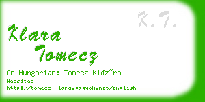 klara tomecz business card